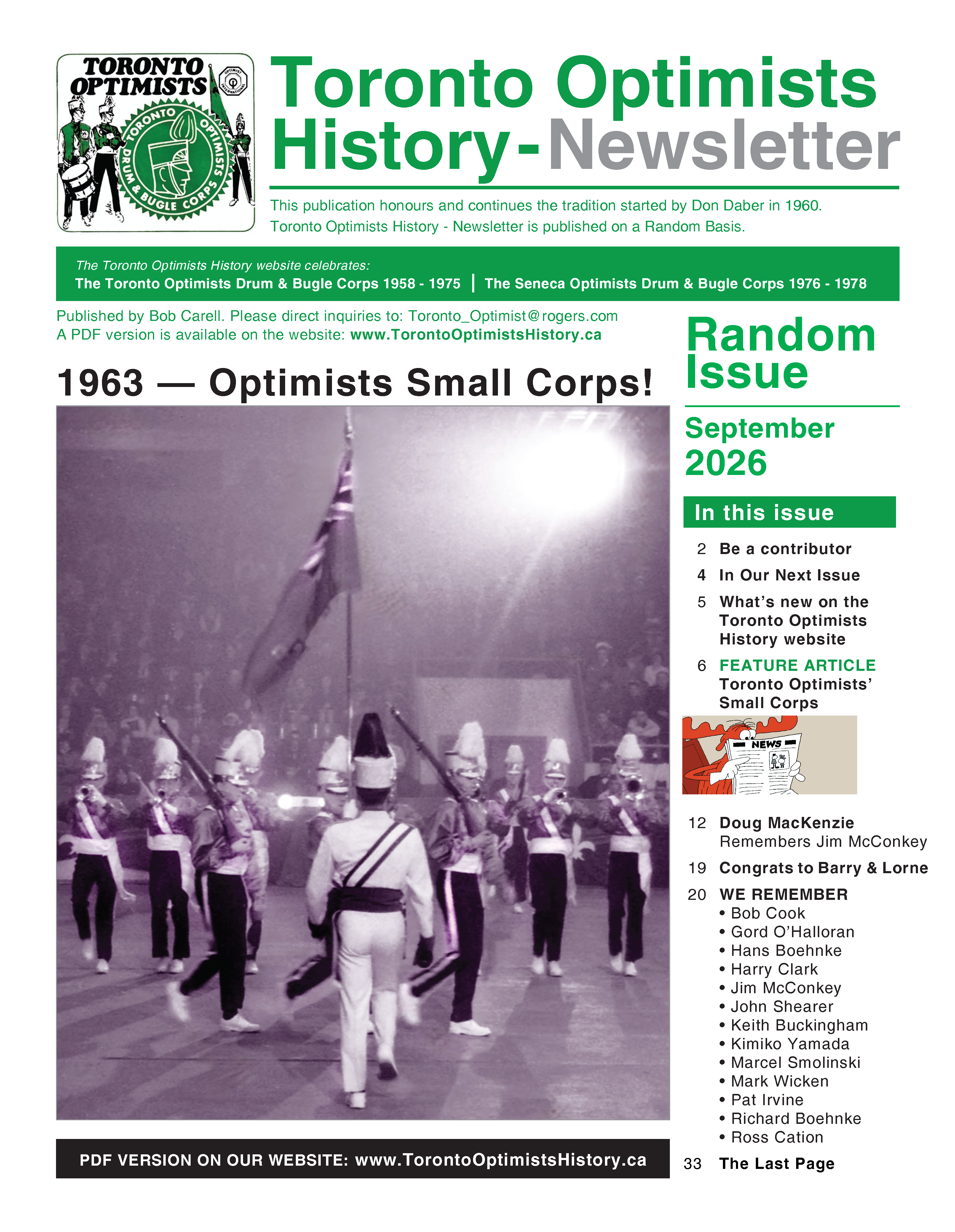 Cover of newsletter for September, 2026