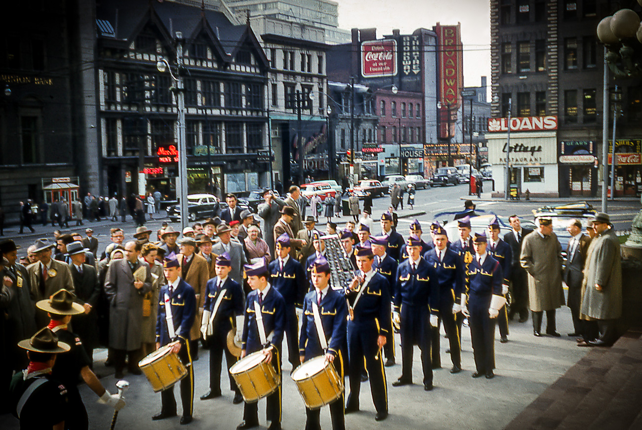 Opti-Corps in fron of Toronto's City Hall (1956)